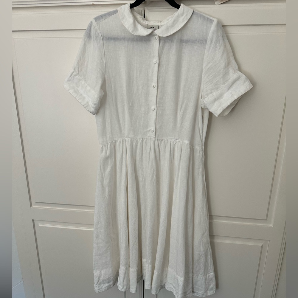 Son de Flor White Short-Sleeve Dress L